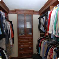 Oak built in closet dresser