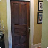 Raised panel walnut door