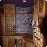 Reclaimed oak wine room